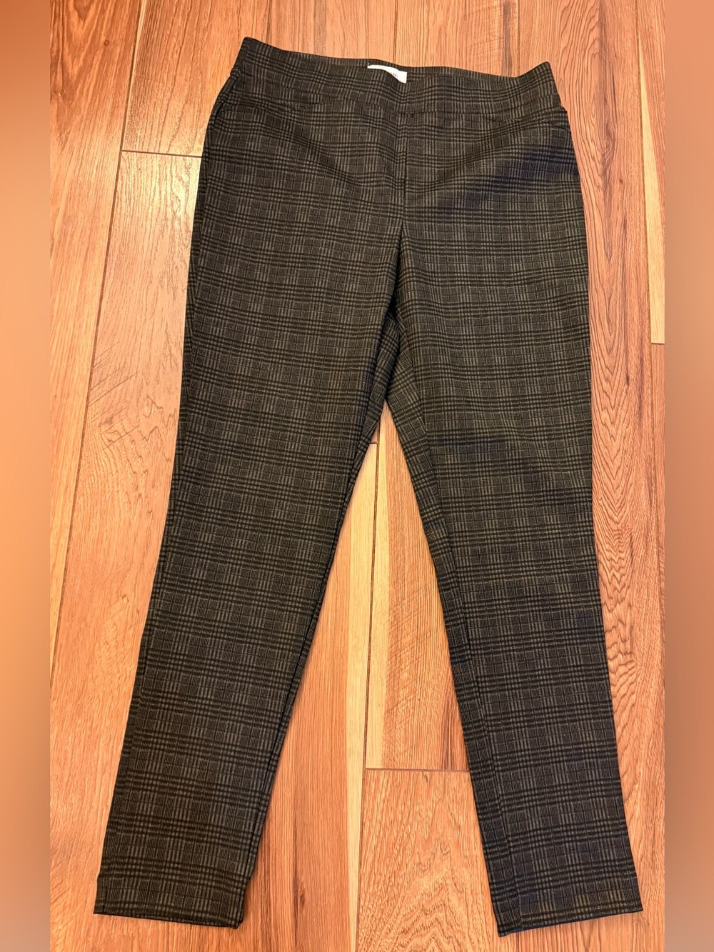 Calvin Klein Black and Gray Plaid Skinny Pants